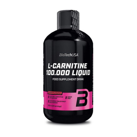 L-карнітин, жироспалювач, L-carnitine, BioTech USA, 100000 мг, вишня, 500 мл