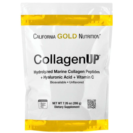 Колагенові пептиди з гіалуроновою кислотою та вітаміном С, CollagenUP, California Gold Nutrition, гідролізовані морські, без смаку, 206 г