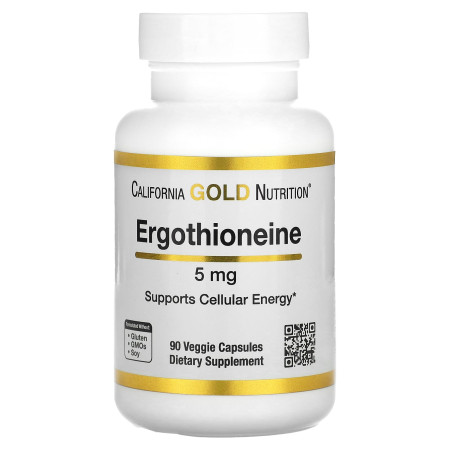 Ерготіонеїн, Ergothioneine, California Gold Nutrition, 5 мг, 90 рослинних капсул