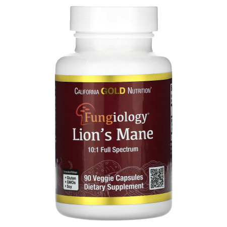 Ежовик Гребенчатый, Lion’s Mane, California Gold Nutrition, 90 растительных капсул