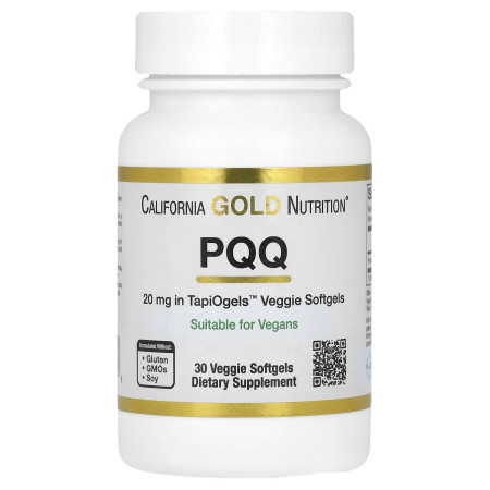 Пірролохінохінон, PQQ, California Gold Nutrition, 20 мг, 30 вегетаріанських гелевих капсул