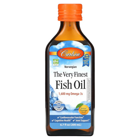 Риб'ячий жир, Fish Oil, Carlson Labs, норвезький, апельсин, 200 мл