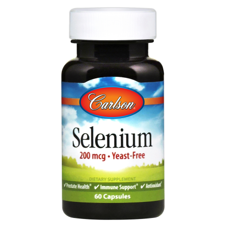 Селен, Selenium, Carlson Labs, 200 мкг, 60 капсул