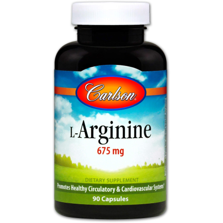 Аргінін, L-Arginine, Carlson Labs, 675 мг, 90 капсул