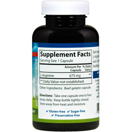 Аргінін, L-Arginine, Carlson Labs, 675 мг, 90 капсул