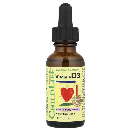 Вітамін D3 для дітей, Vitamin D3, ChildLife Essentials, ягідний смак, 30 мл