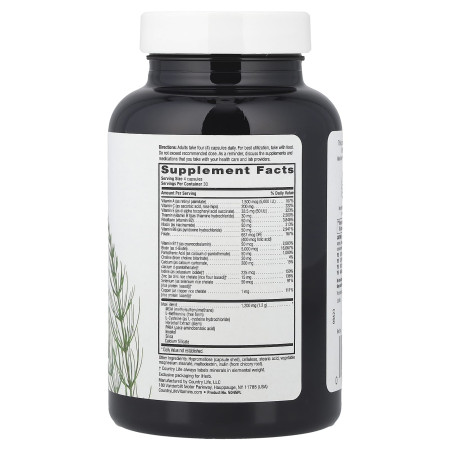 Витамины для волос, коди и ногтей, Maxi-Hair® Plus, Country Life, 120 вегетарианских капсул