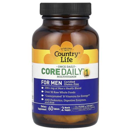 Мультивітаміни для чоловіків, Core Daily-1 Country Life, Country Life, 60 таблеток