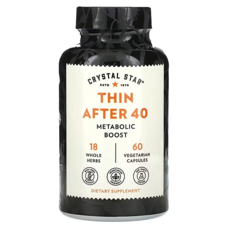 Контроль ваги після 40, Thin After 40, Crystal Star, метаболічний бустер, 60 вегетаріанських капсул