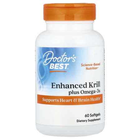 Риб'ячий жир з криля з DHA та EPA плюс Омега-3, Real Krill, Doctor's Best, 60 капсул