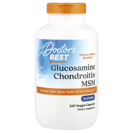Глюкозамин хондроитин МСМ, Glucosamine Chondroitin MSM, Doctor's Best, 360 вегетарианских капсул