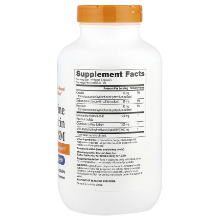 Глюкозамин хондроитин МСМ, Glucosamine Chondroitin MSM, Doctor's Best, 360 вегетарианских капсул