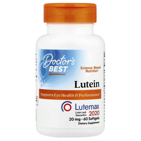 Лютеїн, Lutein, Doctors Best, лютемакс, 20 мг, 60 капсул