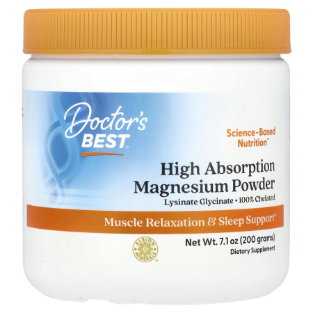 Магний хелат, Magnesium with TRAACS, Doctor's Best, порошок, 200 г