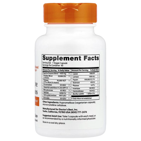 Травні ферменти, Digestive Enzymes, Doctor's Best, 90 капсул