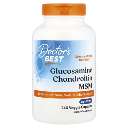 Глюкозамін, хондроїтин, МСМ, Glucosamine Chondroitin MSM, Doctor's Best, 240 капсул