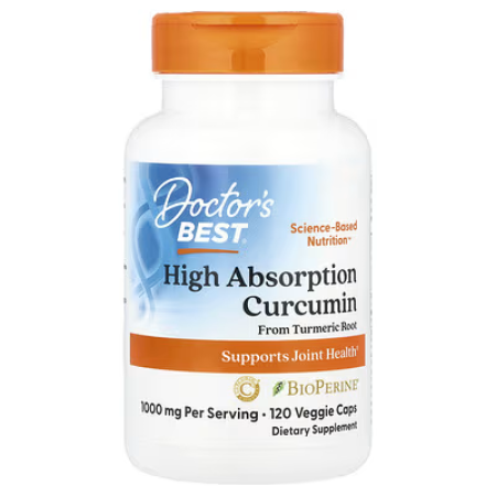 Куркумін, Curcumin, Doctor's Best, комплекс, з високим ступенем засвоєння, 120 рослинних капсул