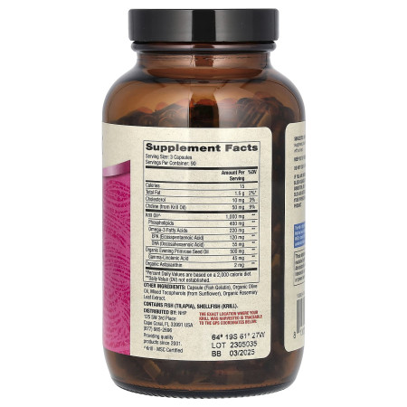 Масло антарктического криля для женщин, Antarctic Krill Oil, Dr. Mercola, 270 капсул
