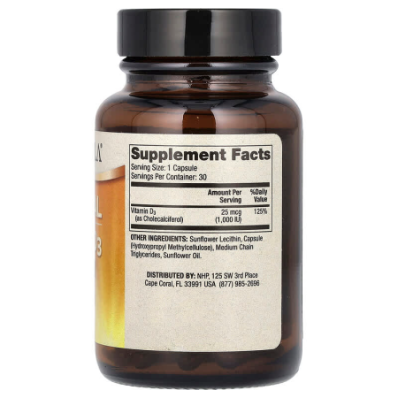 Вітамін D ліпосомальний, Liposomal Vitamin D, Dr. Mercola, 25 мкг (1000 МЕ), 30 капсул