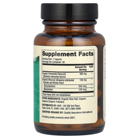 Брокколи, органические ферментированные ростки, Broccoli Sprouts, Dr. Mercola, Fermented, 30 капсул 