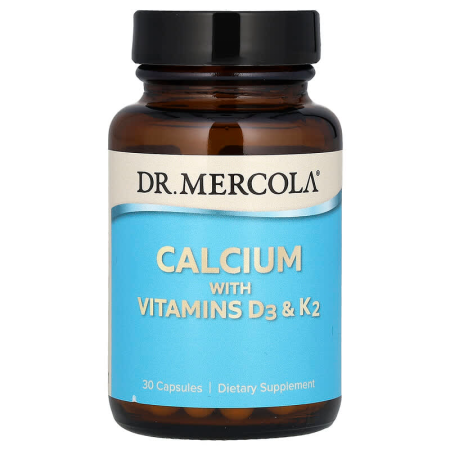 Кальцій з вітамінами D3 і К2, Calcium with Vitamins D3 & K2, Dr. Mercola, 30 капсул