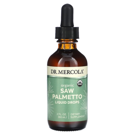 Со пальметто, Saw Palmetto, Dr. Mercola, з екстрактом карликової пальми, органічні рідкі каплі, 60 мл