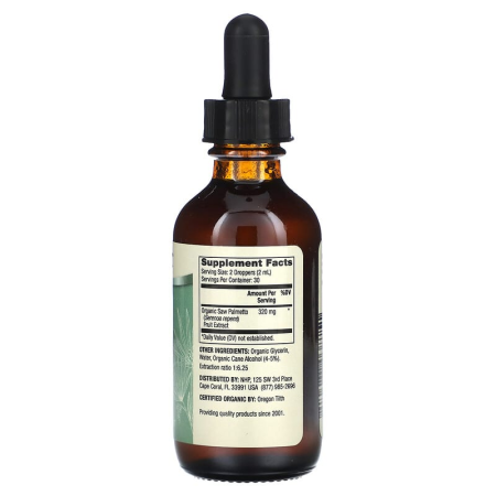 Со пальметто, Saw Palmetto, Dr. Mercola, з екстрактом карликової пальми, органічні рідкі каплі, 60 мл