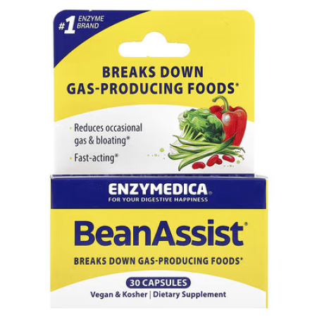 Фермент для перетравлення складних вуглеводів, BeanAssist, Enzymedica, 30 капсул