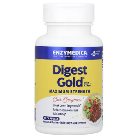 Пищеварительные ферменты, Digest Gold, Enzymedica, 90 капсул