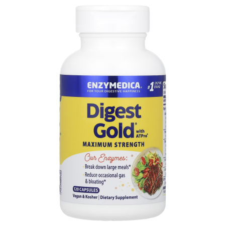 Пищеварительные ферменты, Digest Gold with ATPro, Enzymedica, 120 капсул