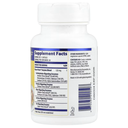 Пищеварительные ферменты, Essential Enzyme Formula, Enzymedica, 30 капсул