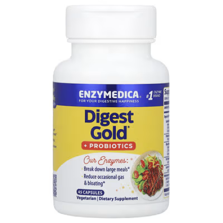 Ферменти і пробіотики, Digest Gold + Probiotics, Enzymedica, 45 капсул