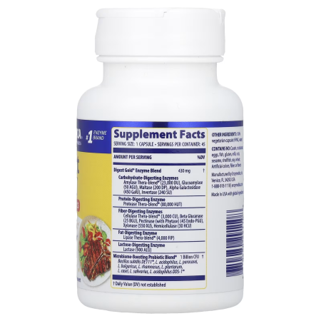 Ферменти і пробіотики, Digest Gold + Probiotics, Enzymedica, 45 капсул