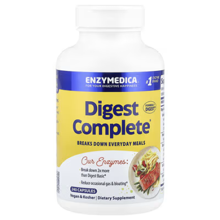 Пищеварительные ферменты, полная формула, Digest Complete Enzyme Formula, Enzymedica, 240 капсул