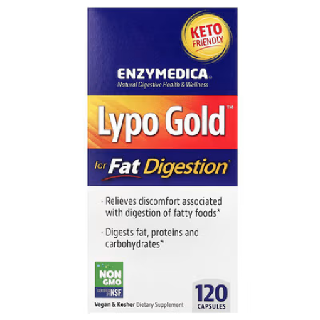 Оптимизатор переваривания жира, Lypo Gold, Enzymedica, ферменты, 120 капсул