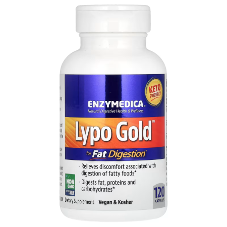 Оптимізатор перетравлення жиру, Lypo Gold, Enzymedica, ферменти, 120 капсул