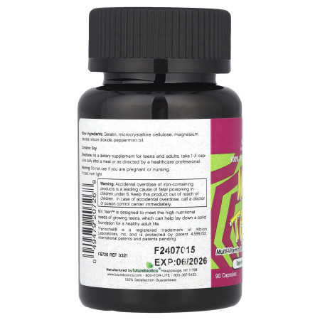 Мультивитамины для подростков, M.V. Teen, FutureBiotics, 90 капсул