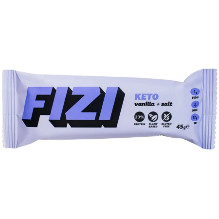 Батончик протеїновий, Кето Vanilla + Salt, Fizi, арахіс, ваніль та гімалайська сіль, без глазурі, з пребіотиком, 1 шт (45 г)