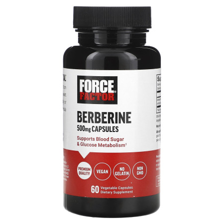 Берберин, Berberine, Force Factor, 500 мг, 60 веганских капсул