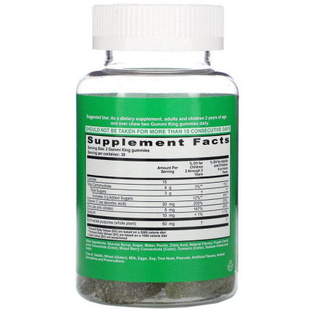 Ехінацея плюс вітамін С та цинк для дітей, Echinacea Plus Vitamin C and Zinc, Gummi King, полуниця, апельсин, лимон, виноград, вишня та грейпфрут, 60 жувальних цукерок