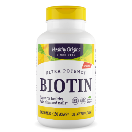 Биотин ультраэффективный, Biotin, Healthy Origins, 10,000 мкг, 150 растительных капсул