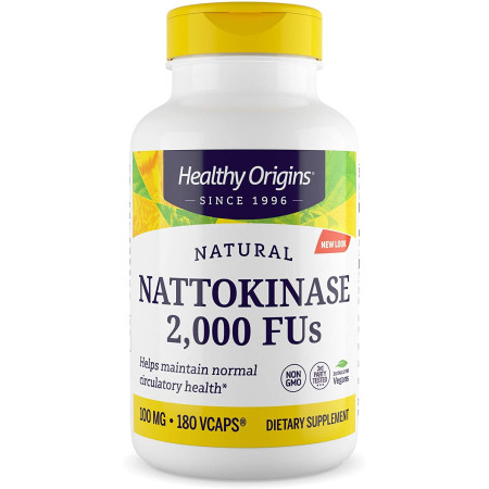 Наттокіназа, Nattokinase 2,000 FU's, Healthy Origins, 100 мг, 180 рослинних капсул