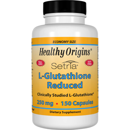 Глутатіон, L-Glutathione, Healthy Origins, Setria, знижений, 250 мг, 150 капсул