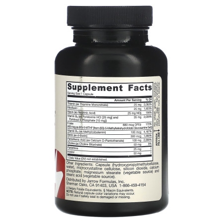 Витамины группы В комплекс, B-Right, Jarrow Formulas, 100 растительных капсул