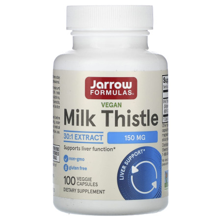 Розторопша, Vegan Milk Thistle, Jarrow Formulas, веганська, 150 мг, 100 капсул