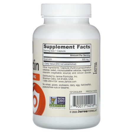 Кверцетин, Quercetin, Jarrow Formulas, 500 мг, веганський, 100 вегетаріанських капсул