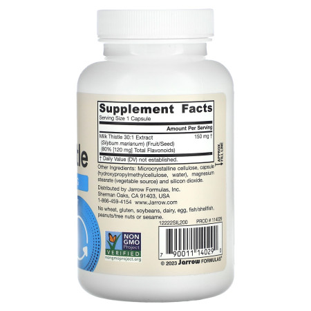 Розторопша, Milk Thistle, Jarrow Formulas, 150 мг, 200 вегетаріанських капсул