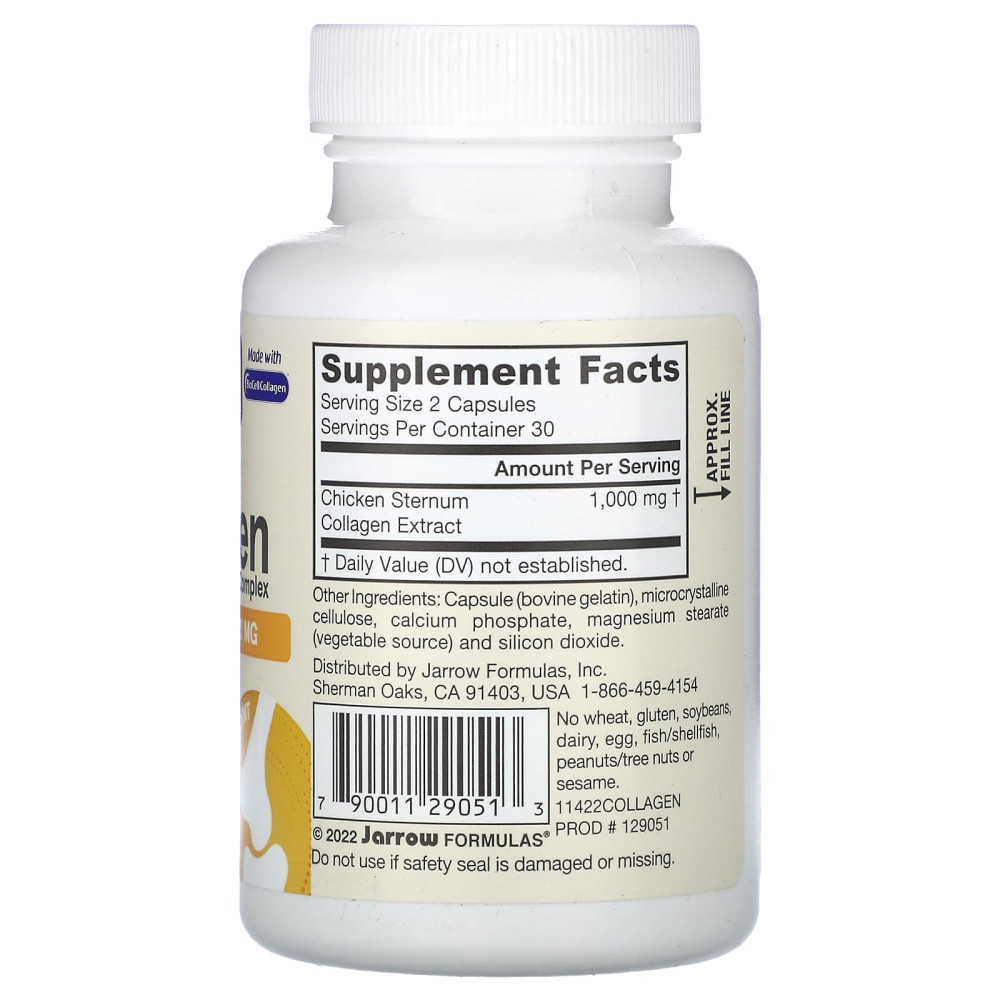 Колаген II типу, Type II Collagen, Jarrow Formulas, комплекс, 1000 мг, 60 капсул (500 мг у капсулі)