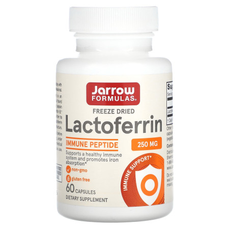Лактоферрин, Lactoferrin, Jarrow Formulas, сублимированный, 250 мг, 60 капсул