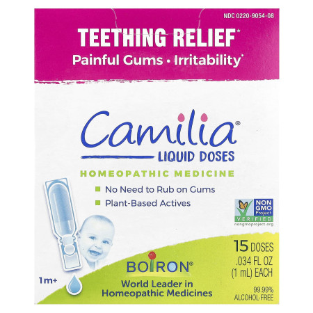 Обезболивающее при прорезывании зубов, Teething Relief, Camilia, Boiron, 15 жидких доз
